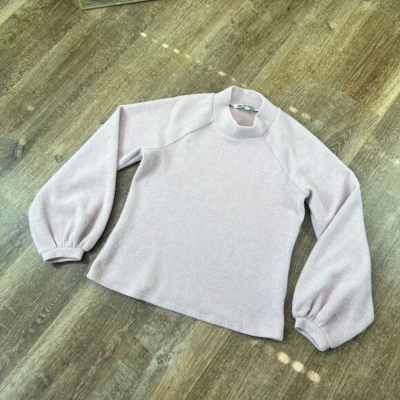 Walter Baker Puff Sleeve Mock Neck Sweater Pink Long Sleeve - Picture 2 of 6